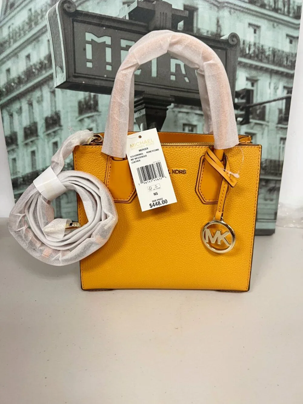 Michael Kors 35S1GM9M2L Mercier Women's Pebbled Leather Top Handle Shoulder Bag